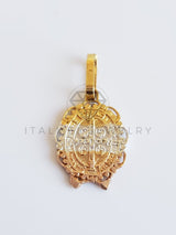 Dije Religioso - 100373/100375 - Medalla de San Benito Ovalada Tamaño Mini Oro Laminado 18K