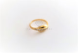 Anillo de Lujo - 103133 - Estilo Churumbela Concha CZ Clara Oro Laminado 18K