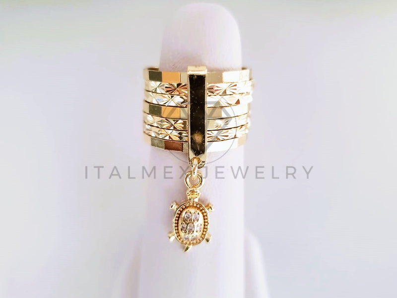 Anillo de Lujo - 103907 - Anillo Semanario Diamantado Tortuga Oro Laminado 18K