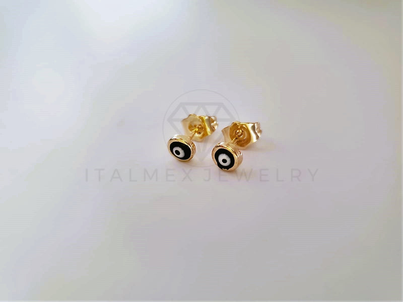 Broquel de Lujo - 104073 - Diseño Ojo Turco Negro Oro Laminado 18K