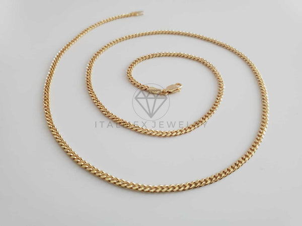 Cadena Clásica - 102644 - Estilo Cubana 3mm/24" Dorada Oro Laminado 18K