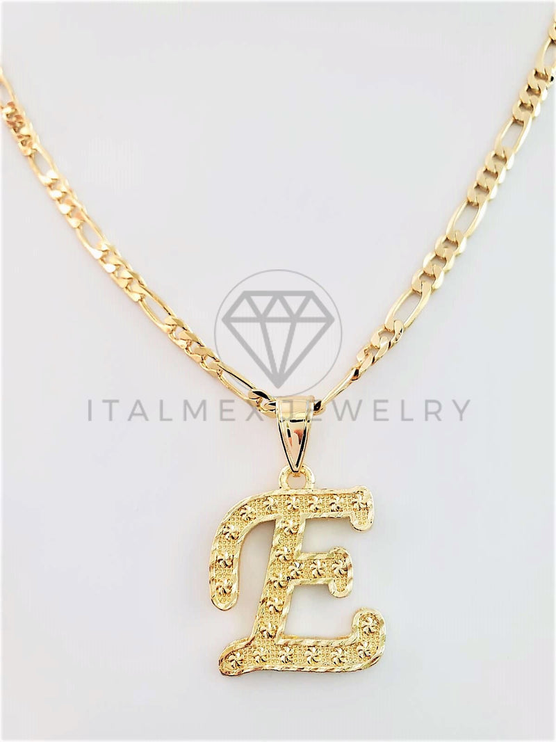 Dije Elegante - 102795 - Dije Inicial "E" Dorado Tamaño Chico Oro Laminado 18K