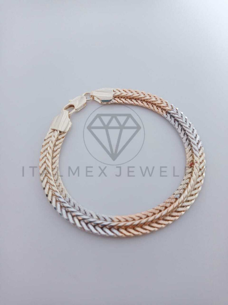 Pulsera de Lujo - 102092 - Diseño Double Link Oro Laminado 18K