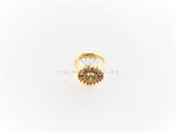 Anillo de Lujo - 102610 - Diseño Inicial "W" con CZ Clara Oro Laminado 18K