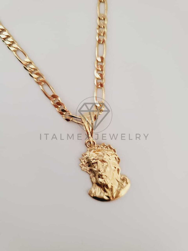 Dije Elegante - 104243 - Dije Rostro Cristo Oro Laminado 18K