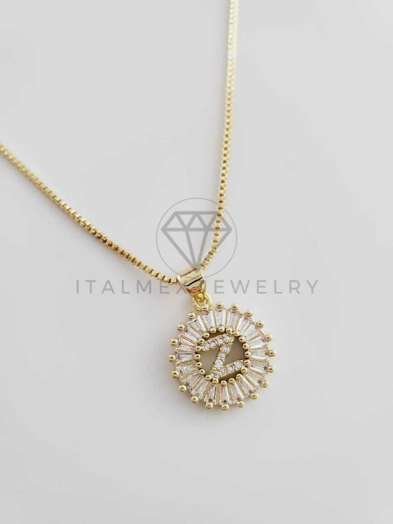 Collar Elegante - 102331 - Collar Inicial "Z" Con CZ Clara Oro Laminado 18K