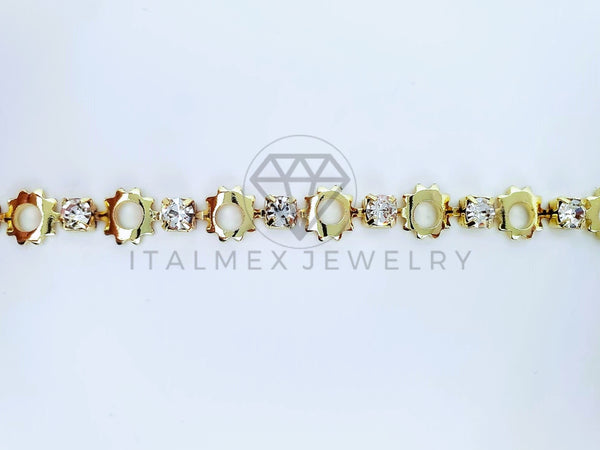 Pulsera Elegante - 103586 - Pulsera Sol con Circonia Clara Oro Laminado 18K