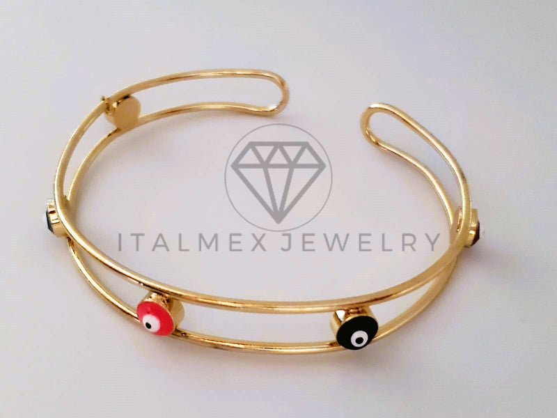 Pulsera Elegante - 104218 - Aro Dorado Ojo Turco Colores Oro Laminado 18K
