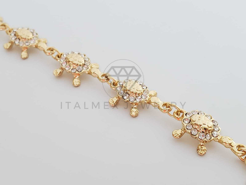 Pulsera de Lujo - 100194 - Diseño Tortugas CZ Clara Oro Laminado 18K
