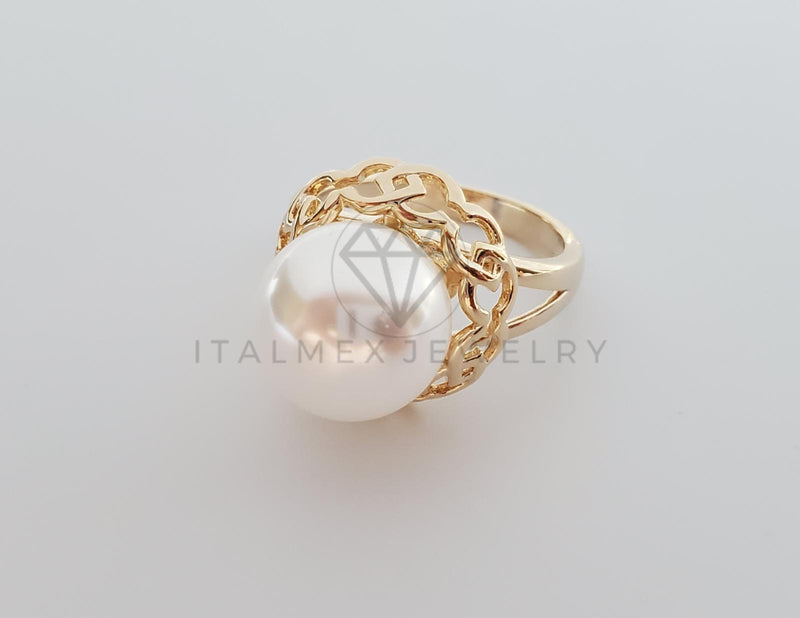 Anillo de Lujo - 101193 - Anillo Dama Perla Entrelazada Oro Laminado 18K