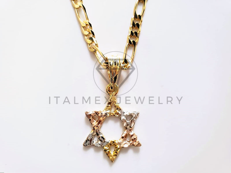 Dije de Lujo - 104203 - Dije de Estrella de David Oro Laminado 18K