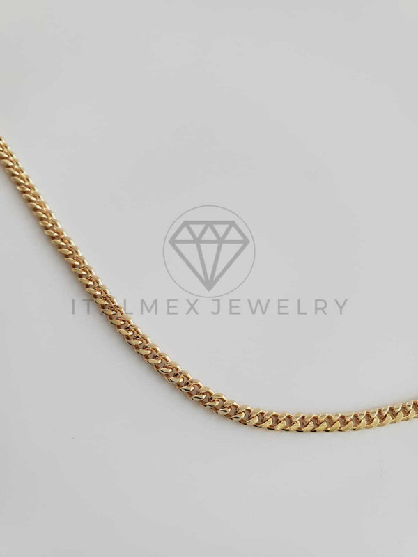 Cadena Clásica - 102644 - Estilo Cubana 3mm/24" Dorada Oro Laminado 18K