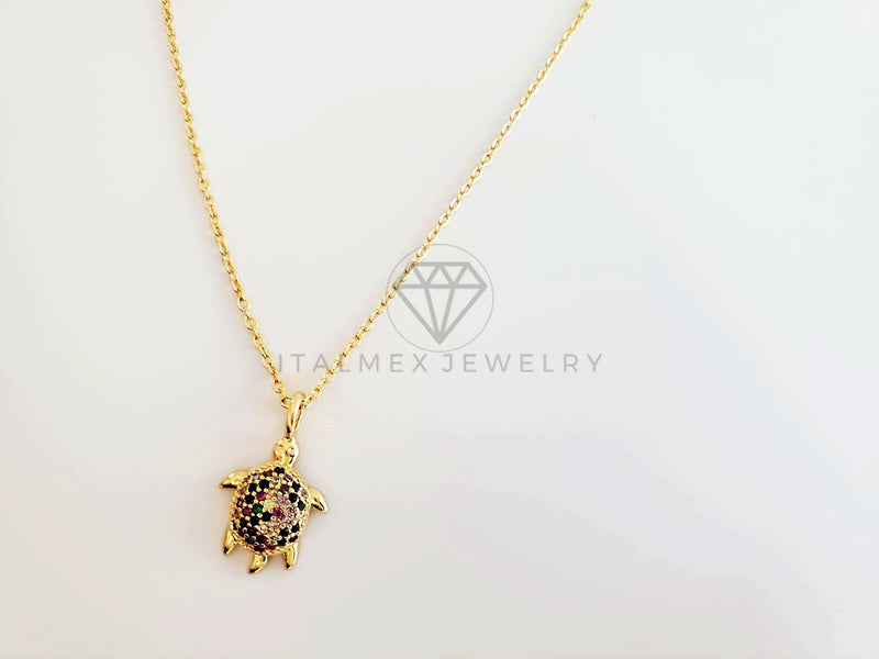 Collar Elegante - 103229 - Collar Tortuga CZ Colores Oro Laminado 18K