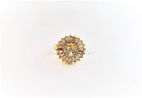Anillo de Lujo - 102610 - Diseño Inicial "W" con CZ Clara Oro Laminado 18K