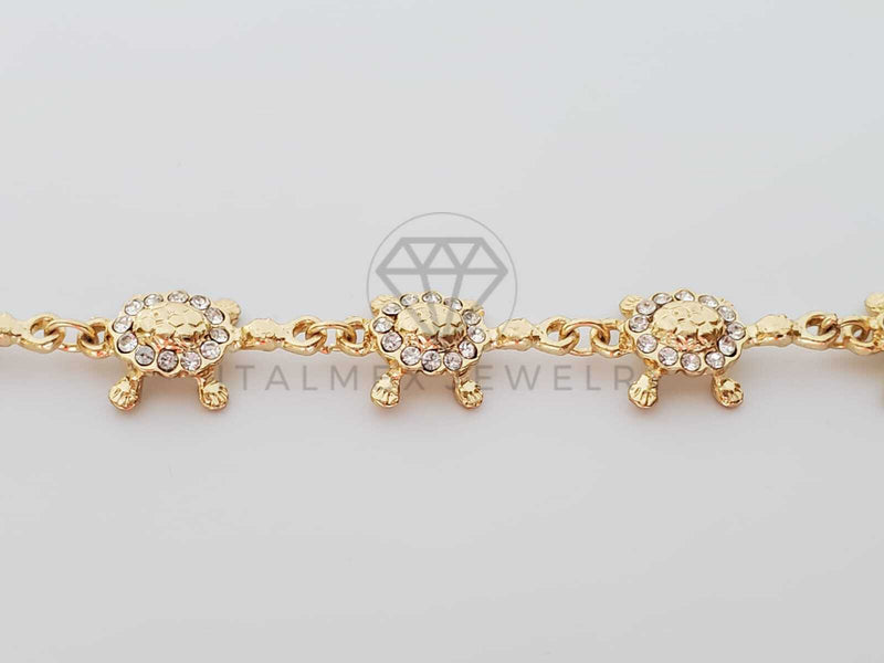 Pulsera de Lujo - 100194 - Diseño Tortugas CZ Clara Oro Laminado 18K