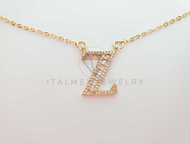 Collar Elegante - 101428 - Collar Inicial "Z" Con CZ Clara Oro Laminado 18K