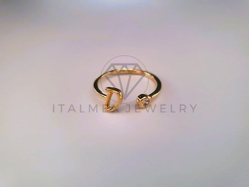 Anillo Dama de Lujo -103763 - Diseño Inicial "D" CZ Clara Oro Laminado 18K