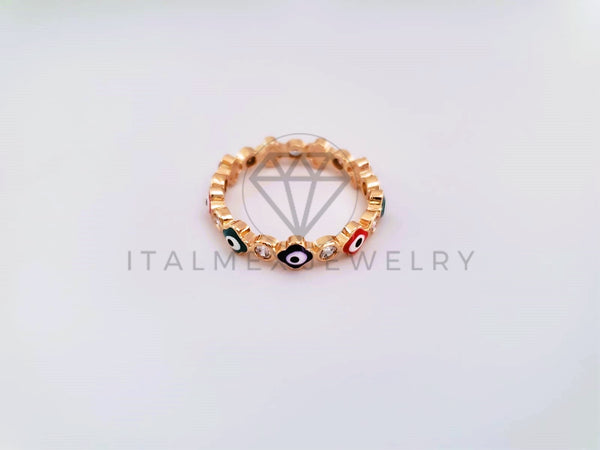 Anillo de Lujo - 103909 - Anillo Ojo Turco Flor Color Oro Laminado 18K