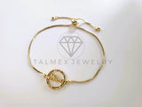 Pulsera de Lujo - 103724 - Diseño Ajustable Mamá CZ Color Oro Laminado 18K