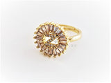 Anillo de Lujo - 102611 - Diseño Inicial "Z" con CZ Clara Oro Laminado 18K