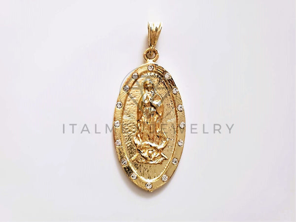 Dije Elegante - 104179 - Medalla de Virgen Circonia Clara Oro Laminado 18K