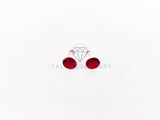 Broquel de Lujo - 102963 - Bisel Diamantado Redondo CZ Roja 8mm Plata .925