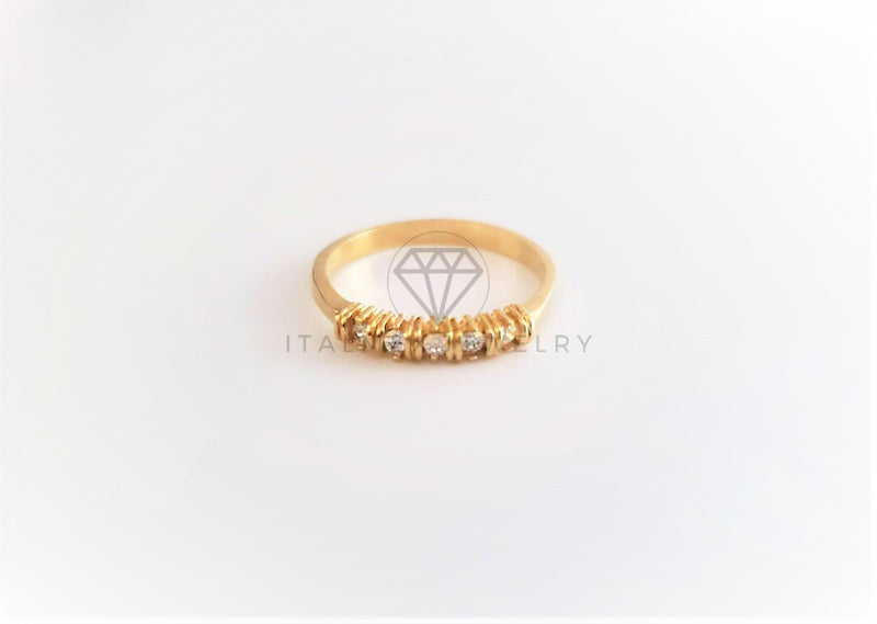 Anillo de Lujo - 103125 - Estilo Churumbela 5CZ Clara Oro Laminado 18K