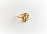 Anillo de Lujo - 102605 - Diseño Inicial "L" con CZ Clara Oro Laminado 18K