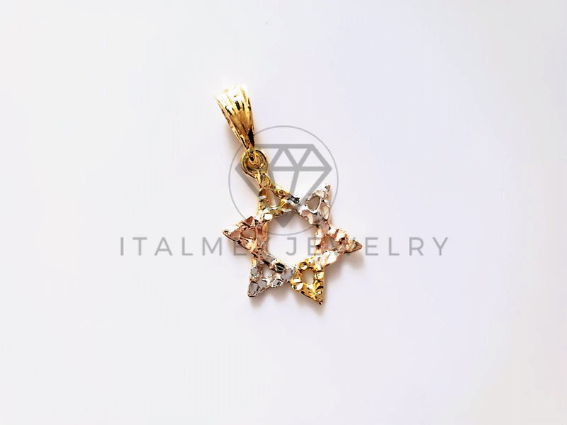 Dije de Lujo - 104203 - Dije de Estrella de David Oro Laminado 18K