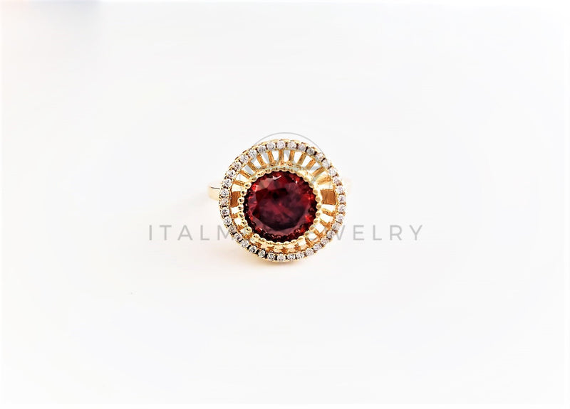 Anillo de Lujo - 103052 - Anillo Dama Solitario Sol CZ Rosa Oro Laminado 18K