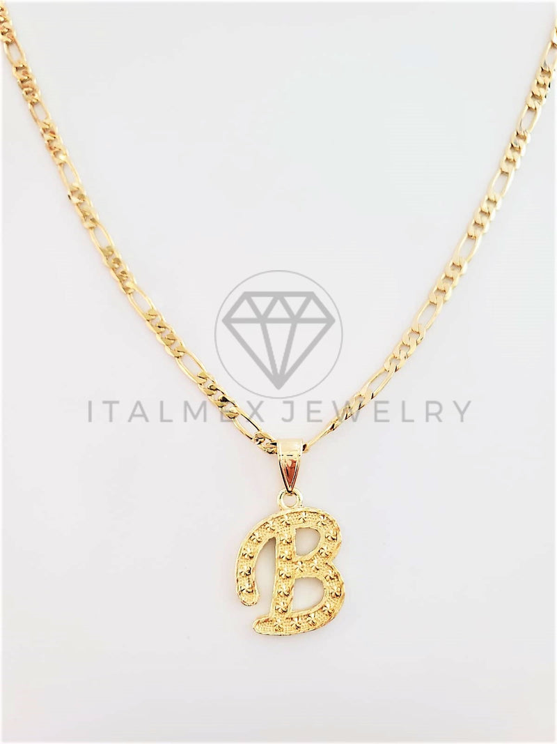 Dije Elegante - 102793 - Dije Inicial "B" Dorado Tamaño Chico Oro Laminado 18K