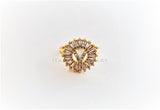Anillo de Lujo - 102609 - Diseño Inicial "V" con CZ Clara Oro Laminado 18K
