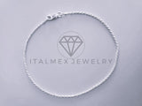 Tobillera Clasica - 104279 - Diseño Torzal 1.4mm/9" Plata .925