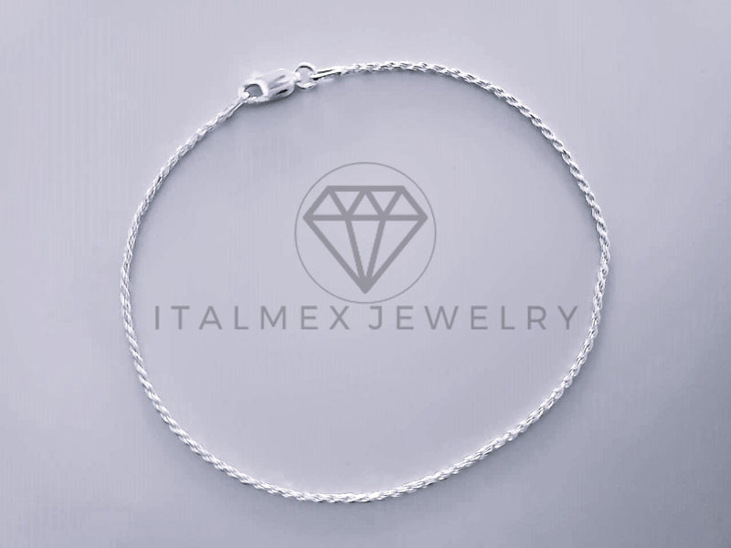 Tobillera Clasica - 104279 - Diseño Torzal 1.4mm/9" Plata .925