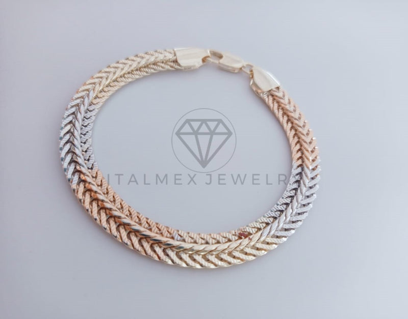 Pulsera de Lujo - 102092 - Diseño Double Link Oro Laminado 18K