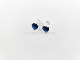 Broquel de Lujo - 102960 - Diseño Corazón 6mm CZ Azul Plata .925
