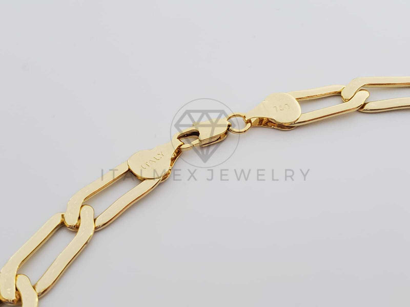 Cadena Clasica - 100321 - Estilo Figaro 1x1 9mm/60cm. Dorada Oro Laminado 18K