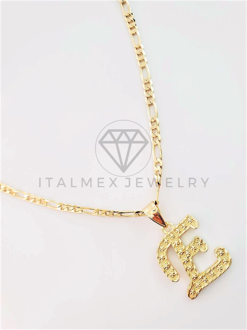 Dije Elegante - 102795 - Dije Inicial "E" Dorado Tamaño Chico Oro Laminado 18K