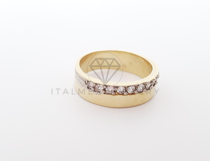 Anillo Dama de Lujo -101582 - Diseño Argolla con CZ Clara Oro Laminado 18K