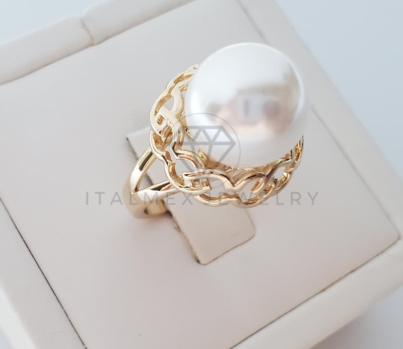Anillo de Lujo - 101193 - Anillo Dama Perla Entrelazada Oro Laminado 18K