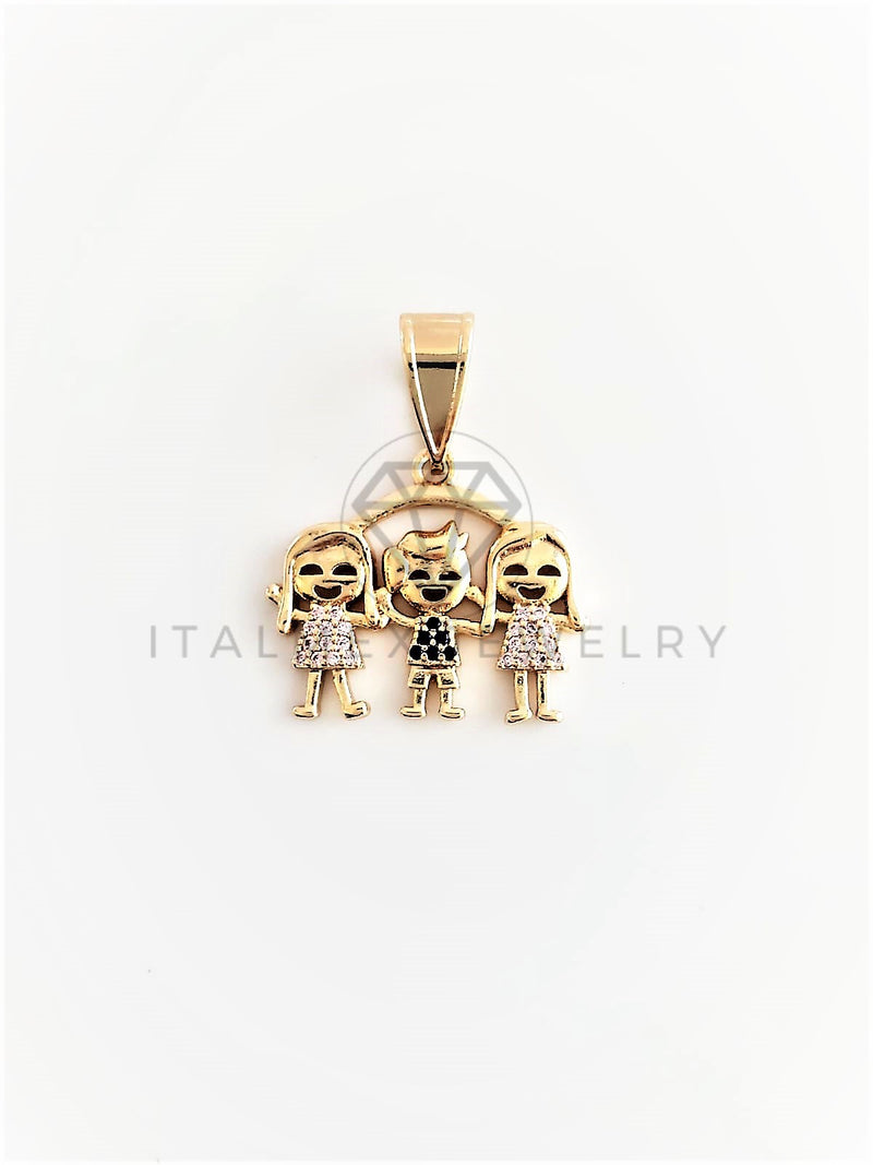 Dije Elegante - 102773 - Dije Niño y Niñas CZ Color Tamaño Chica Oro Laminado 18K