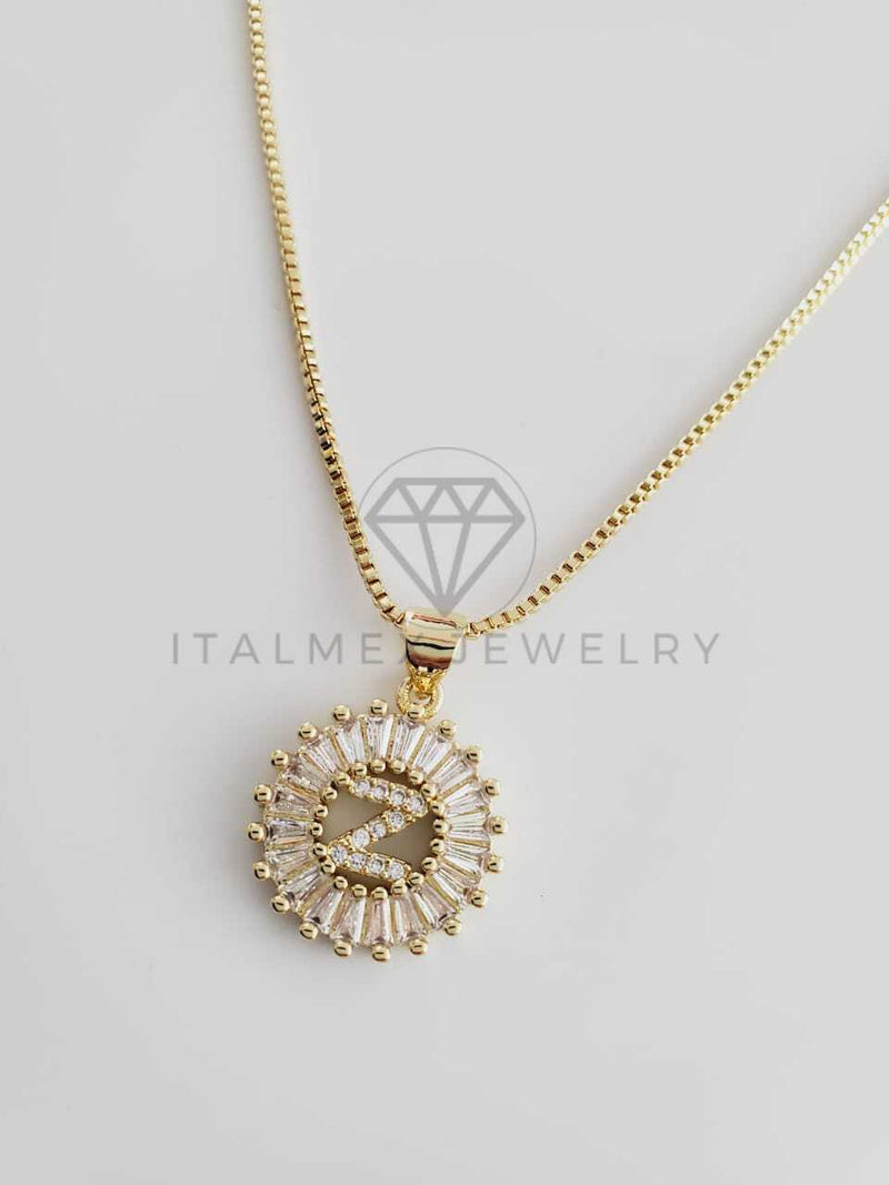 Collar Elegante - 102331 - Collar Inicial "Z" Con CZ Clara Oro Laminado 18K