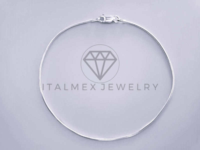 Tobillera Clasica - 104280 - Diseño Cola de Rata 1.1mm/9" Plata Fina .925