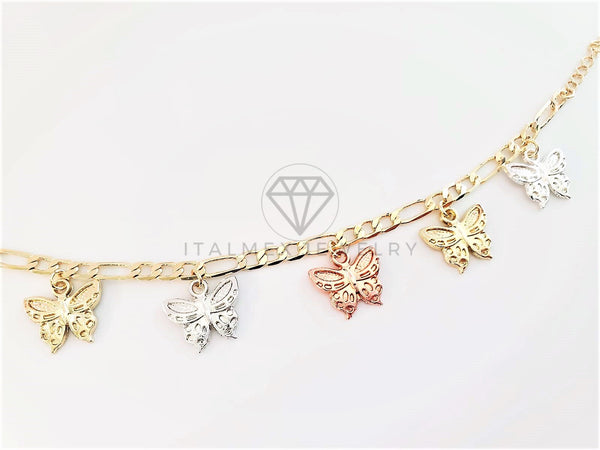 Pulsera Elegante - 102858 - Diseño Mariposas Oro Laminado 18K
