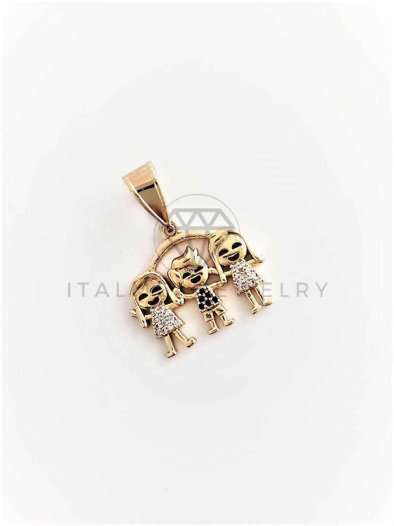 Dije Elegante - 102773 - Dije Niño y Niñas CZ Color Tamaño Chica Oro Laminado 18K