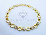Pulsera Elegante - 103586 - Pulsera Sol con Circonia Clara Oro Laminado 18K