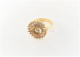 Anillo de Lujo - 102601 - Diseño Inicial "G" con CZ Clara Oro Laminado 18K