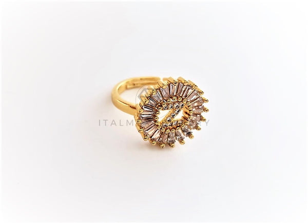 Anillo de Lujo - 102611 - Diseño Inicial "Z" con CZ Clara Oro Laminado 18K