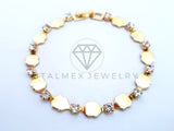 Pulsera Elegante - 103570 - Pulsera Labios y Circonia Clara Oro Laminado 18K