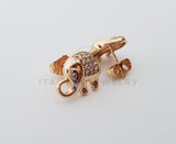 Broquel de Lujo - 101264 - Diseño de Elefante CZ Clara Oro Laminado 18K